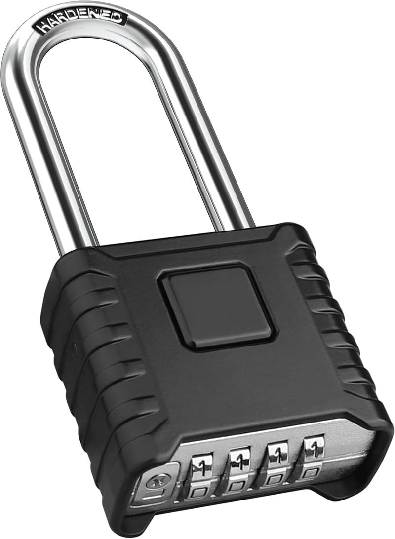 Diyife 2.3in Long Shackle Combination Padlock, Large Heavy Duty Outdoor Padlock [One-Touch Unlocking] [Weatherproof] Design of Hidden Password, High Security for Locker, Gym, Garden, Fences - Image 1
